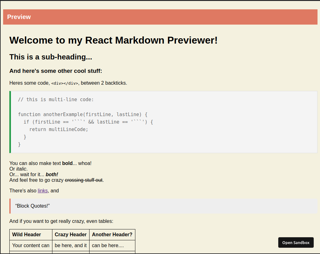 Markdown Previewer